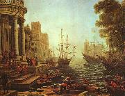 Claude Lorrain Seaport : The Embarkation of St.Ursula oil on canvas